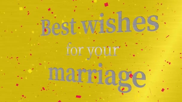 Best Wishes Your Marriage Message Text Animation Motion Graphics — Stock Video