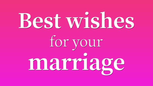 Best Wishes Your Marriage Message Text Animation Motion Graphics — Stockvideo