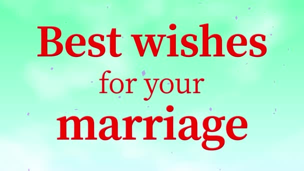 Best Wishes Your Marriage Message Text Animation Motion Graphics — Stock Video