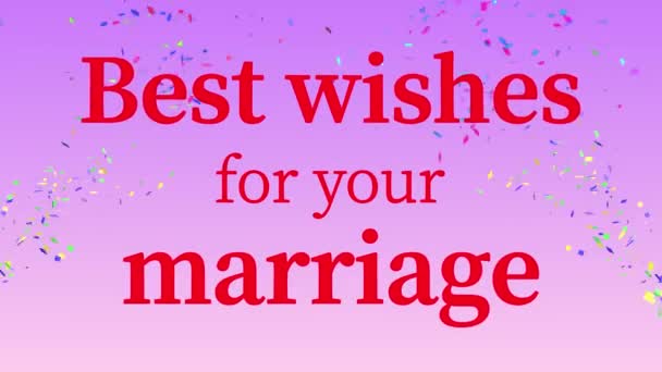 Best Wishes Your Marriage Message Text Animation Motion Graphics — Vídeo de Stock