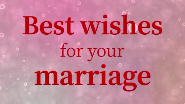Najlepsze Życzenia Dla Wiadomości Małżeństwa Tekst Animacja Grafika Ruchu — Wideo stockowe
