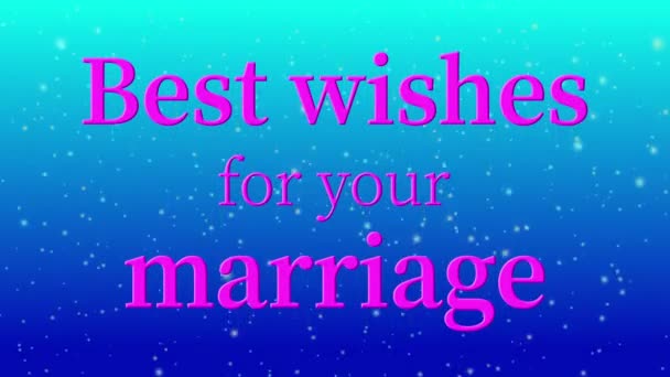 Best Wishes Your Marriage Message Text Animation Motion Graphics — Stockvideo