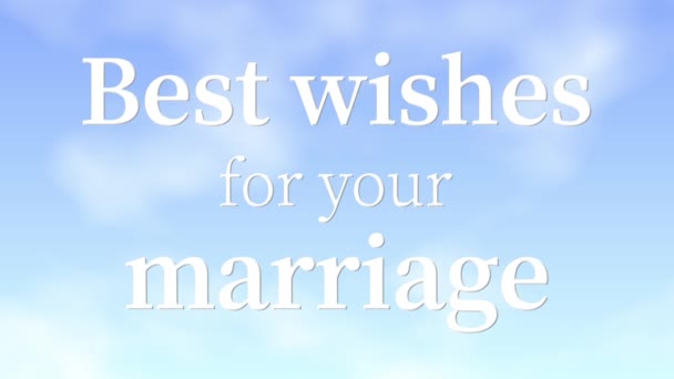 Best Wishes Your Marriage Message Text Animation Motion Graphics — Stock Video