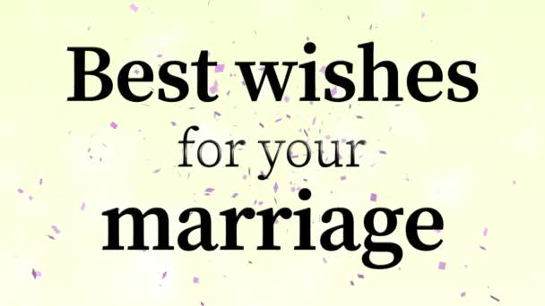 Best Wishes Your Marriage Message Text Animation Motion Graphics — Stock Video