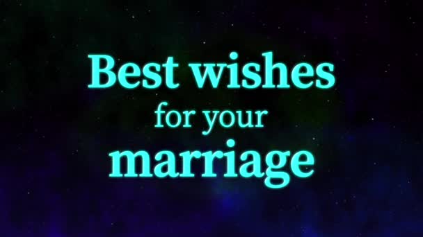 Best Wishes Your Marriage Message Text Animation Motion Graphics — стоковое видео