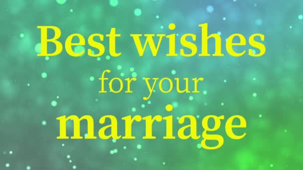 Best Wishes Your Marriage Message Text Animation Motion Graphics — Stockvideo