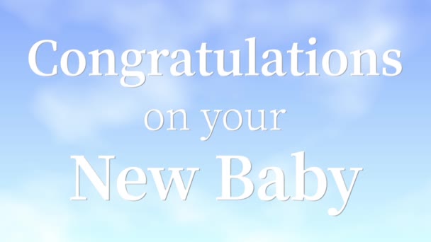 Congratulations Your New Baby Message Text Animation Motion Graphics — Stockvideo