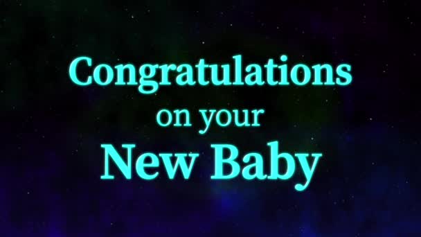Grattis Till Din Nya Baby Meddelande Text Animation Rörelse Grafik — Stockvideo