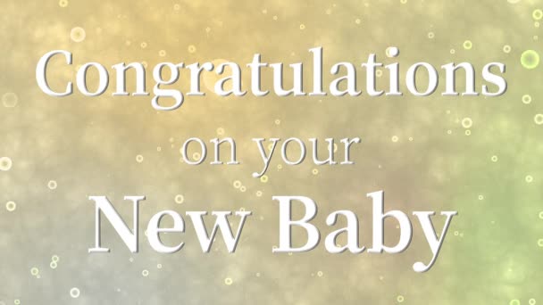 Congratulations Your New Baby Message Text Animation Motion Graphics — Video Stock