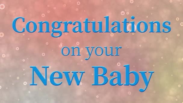 Congratulations Your New Baby Message Text Animation Motion Graphics — Stock Video