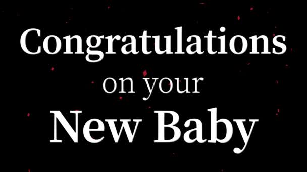 Congratulations Your New Baby Message Text Animation Motion Graphics — Stockvideo