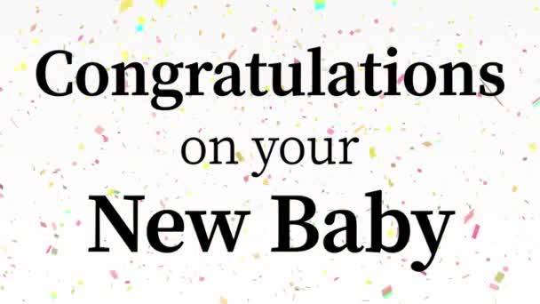 Congratulations Your New Baby Message Text Animation Motion Graphics — 图库视频影像