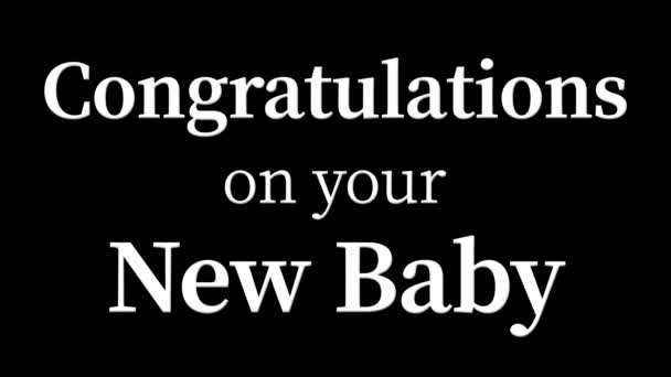 Congratulations Your New Baby Message Text Animation Motion Graphics — Vídeo de Stock