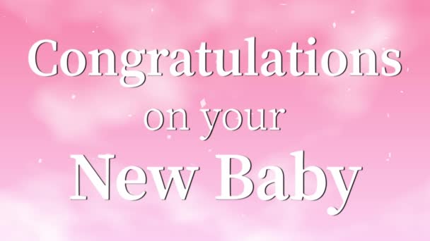 Congratulations Your New Baby Message Text Animation Motion Graphics — Stockvideo