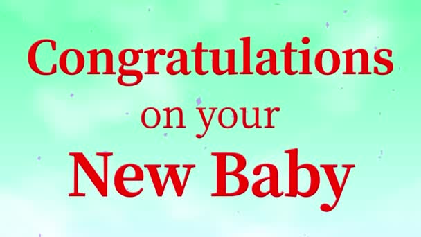 Congratulations Your New Baby Message Text Animation Motion Graphics — Stock Video