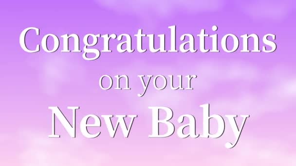Congratulations Your New Baby Message Text Animation Motion Graphics — Stock Video
