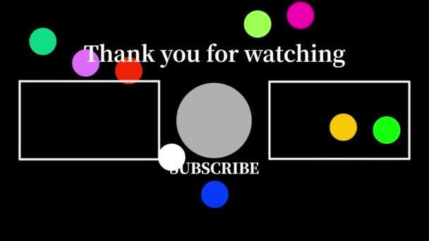 Tarjeta Final Youtube Que Termina Gráficos Movimiento Pantalla — Vídeo de stock
