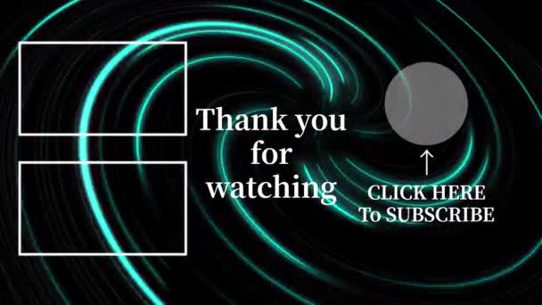 Grafica Del Movimento Dello Schermo Finale Della Scheda Youtube — Video Stock