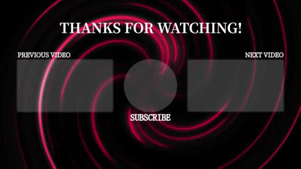 Youtube End Card Ending Screen Motion Graphics — Video Stock