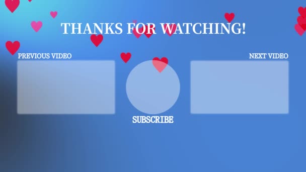 Tarjeta Final Youtube Que Termina Gráficos Movimiento Pantalla — Vídeo de stock