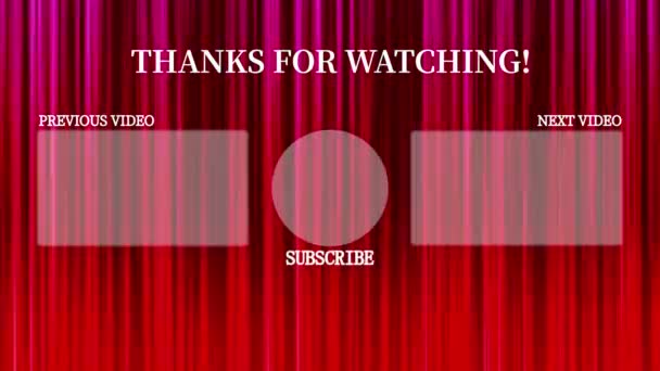 Youtube End Card Ending Screen Motion Graphics — Stock Video