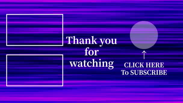 Youtube End Card Ending Screen Motion Graphics — Vídeo de Stock