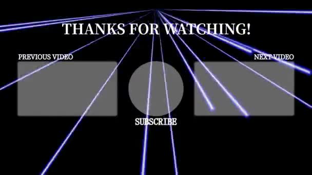 Youtube End Card Ending Screen Motion Graphics — стоковое видео