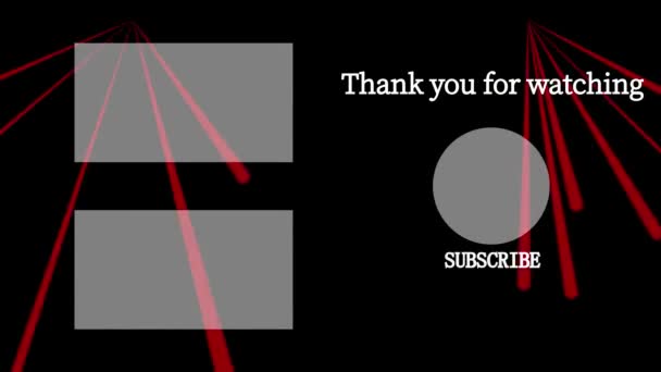 Youtube End Card Ending Screen Motion Graphics — Stock Video