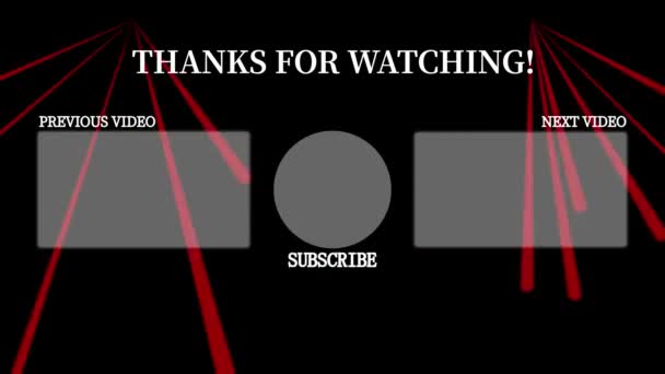 Youtube End Card Ending Screen Motion Graphics — Vídeo de Stock