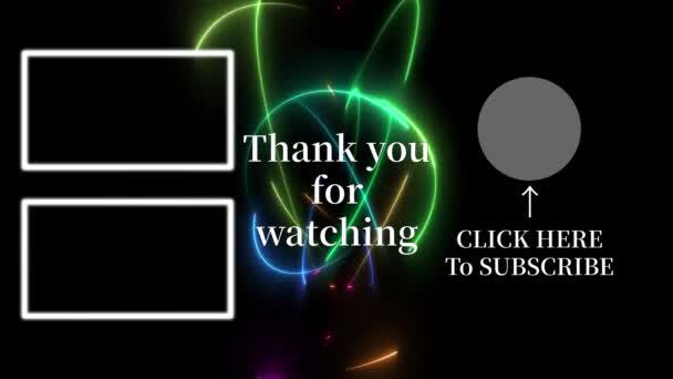 Youtube End Card Ending Screen Motion Graphics — Video Stock