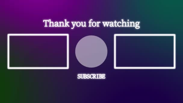 Youtube End Card Ending Screen Motion Graphics — Vídeo de Stock