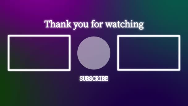 Youtube End Card Ending Screen Motion Graphics — Stock Video