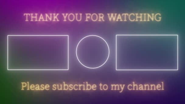 Youtube End Card Ending Screen Motion Graphics — Video Stock