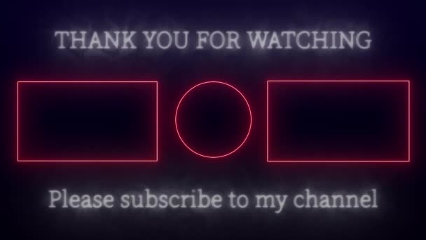 Youtube End Card Ending Screen Motion Graphics — Vídeo de Stock