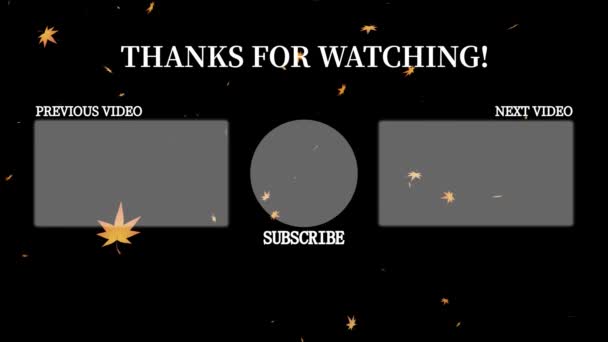 Youtube End Card Ending Screen Motion Graphics — Stock Video