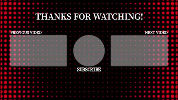 Youtube End Card Ending Screen Motion Graphics — Stock Video