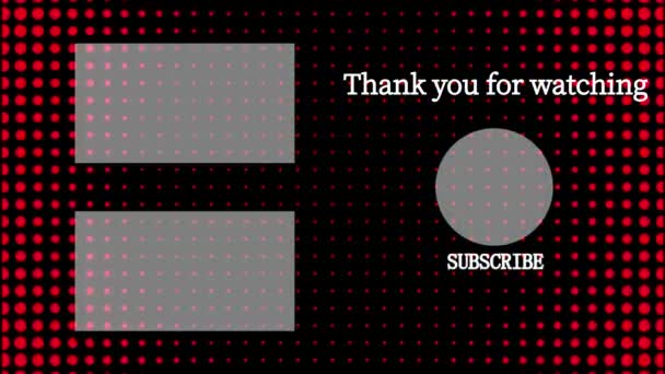 Youtube End Card Ending Screen Motion Graphics — Vídeo de Stock