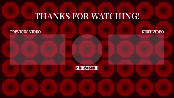 Youtube End Card Ending Screen Motion Graphics — Stockvideo