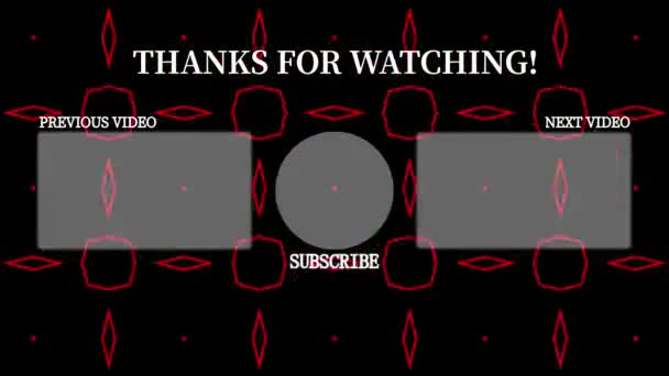 Youtube End Card Ending Screen Motion Graphics — Video Stock