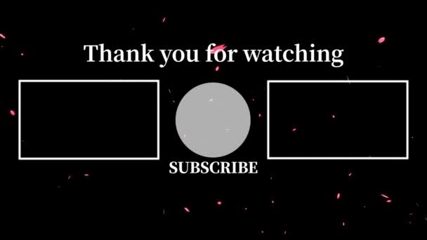 Tarjeta Final Youtube Que Termina Gráficos Movimiento Pantalla — Vídeo de stock