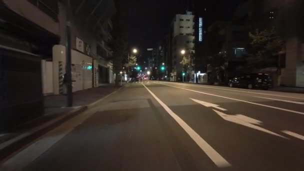 Tokio Noche Ciclismo Guion Cam Grabadora Conducción 2021 — Vídeos de Stock