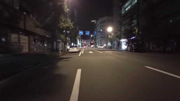Tokio Noche Ciclismo Guion Cam Grabadora Conducción 2021 — Vídeo de stock