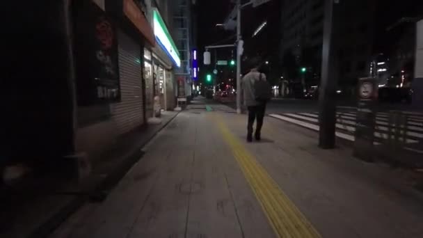 Tokyo Night Cycling Dash Cam Driving Recorder 2021 — Stock video