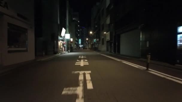 Tokio Noche Ciclismo Guion Cam Grabadora Conducción 2021 — Vídeos de Stock