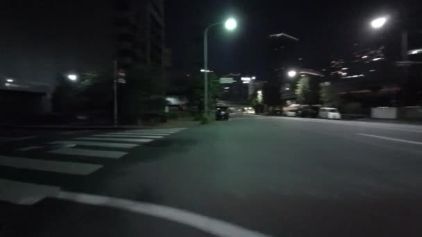 Tokio Noche Ciclismo Guion Cam Grabadora Conducción 2021 — Vídeos de Stock