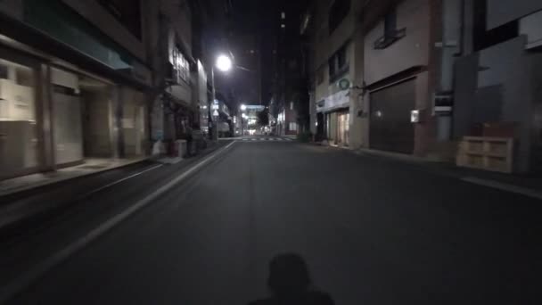 Tokio Noche Ciclismo Guion Cam Grabadora Conducción 2021 — Vídeos de Stock