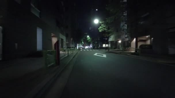 Tokio Noche Ciclismo Guion Cam Grabadora Conducción 2021 — Vídeos de Stock