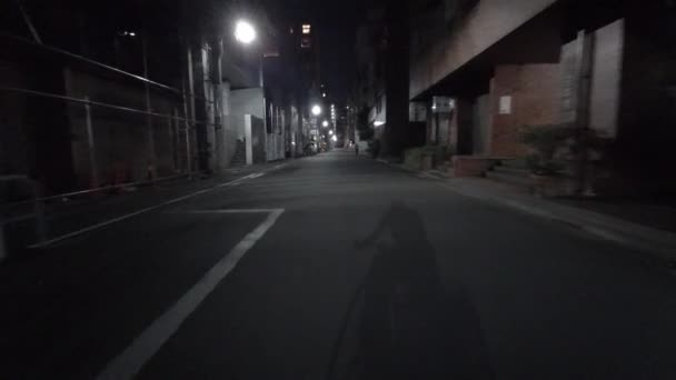 Tokio Noche Ciclismo Guion Cam Grabadora Conducción 2021 — Vídeos de Stock