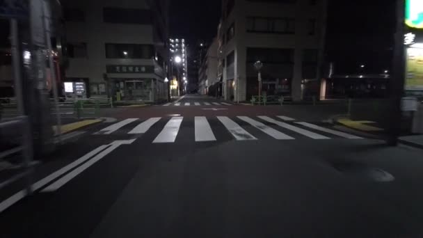 Tokio Noche Ciclismo Guion Cam Grabadora Conducción 2021 — Vídeos de Stock