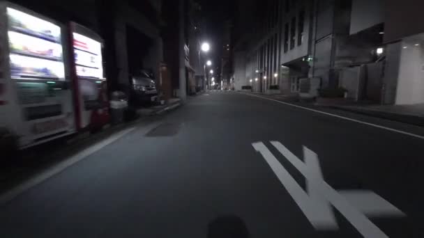 Tokio Noche Ciclismo Guion Cam Grabadora Conducción 2021 — Vídeos de Stock